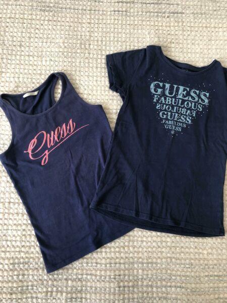 GUESS girls navy top and t-shirt (9-10yrs)