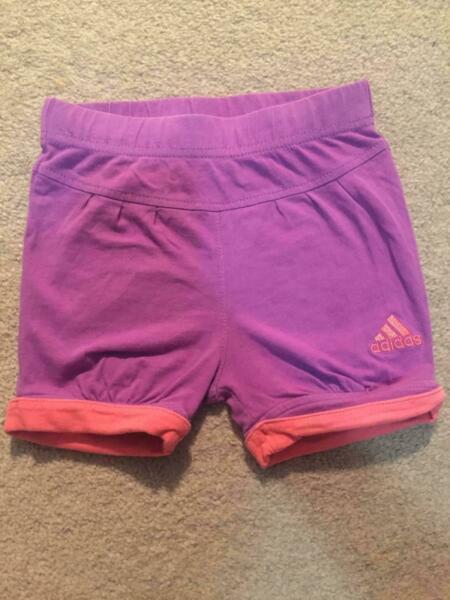 Baby Girls Size 0 clothes including Adidas Shorts and Baby Guess