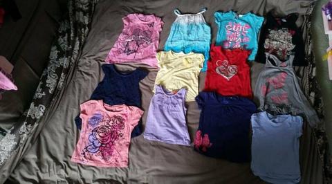 SHORT SLEEVE GIRL TOPS AND SWIMMERS