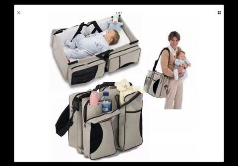 3 in 1 Travel Bag and Bassinet, Baby Diaper Bag, Crib- New