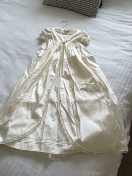 Ivory taffeta christening gown