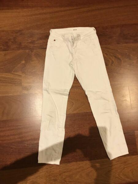 Hudson Girls White denim jeans size 9