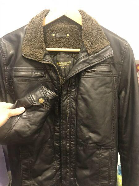 Quilted leather style jacket - Size 14