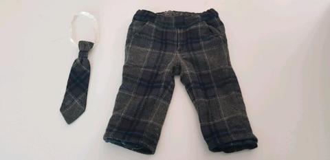 Designer Trouser and tie 6 to 12 months