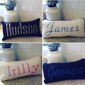 Name Cushions for George, James & Lilly - Brand New!