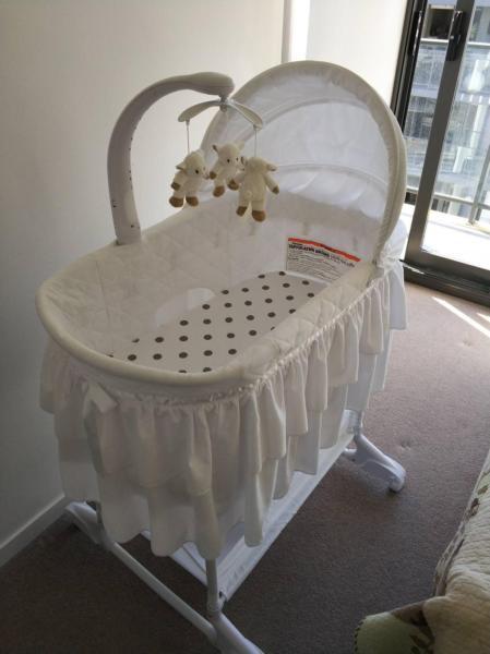 childcare chloe rocking bassinet double skirt