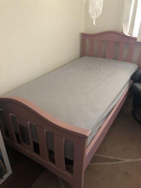 Children's single wooden bed from bedshed lilac