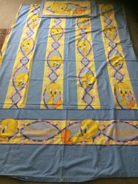 Tweety single bed quilt cover and pillow case