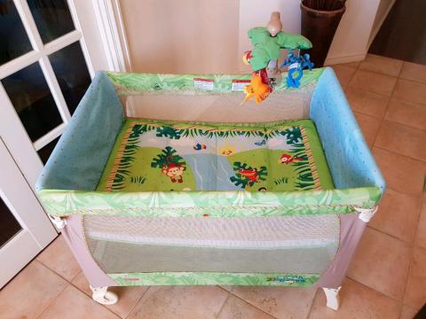 Fisher Price rainforest 2 in 1 travel portacot