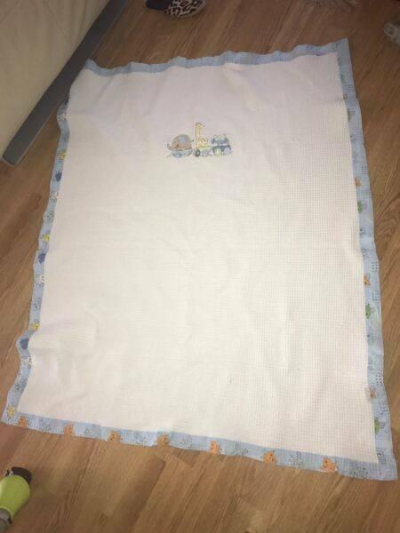 White Waffle Baby Blanket Excellent Condition