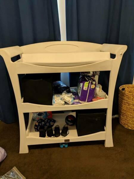 Large cot/kids bed and change table