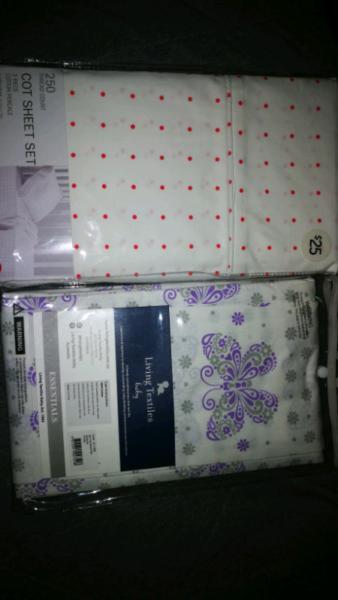 brand new cot sheets