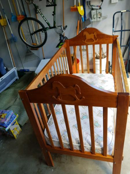 Wood Framed Baby Cot