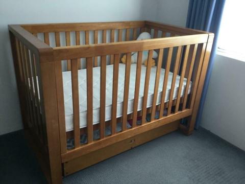 Baby Cot/Toddler Bed and Storage Drawer
