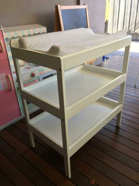 Baby change table - white wood