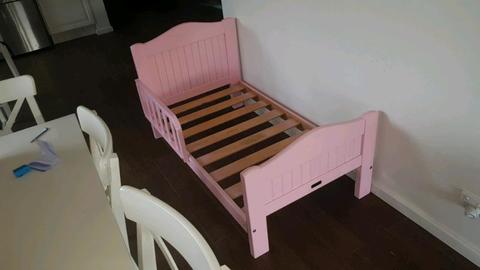 Pink kids bed