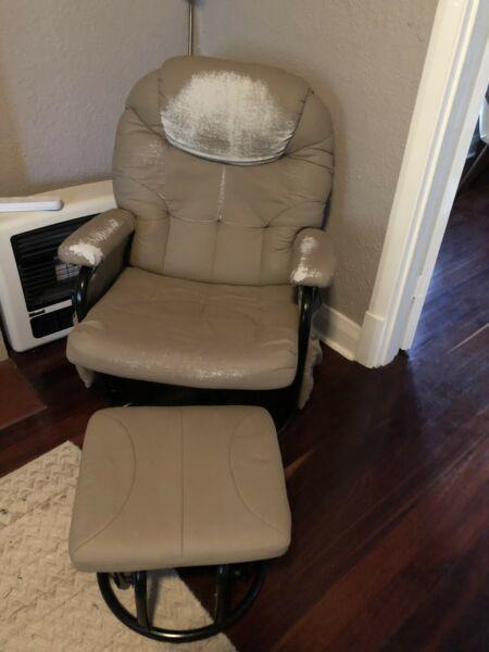Nursing/glider chair and foot stool