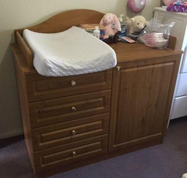 Baby Change Table with Cupboard and Drawers