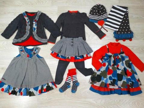 Catimini Designer Girls 9 Piece Set Dress Coat 12-18 Mths Size 1