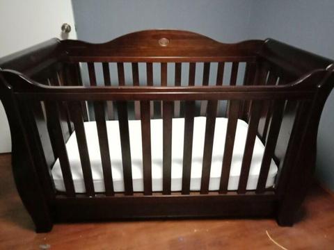 Boori Sleigh Cot / Toddler Bed and Matching Change Table