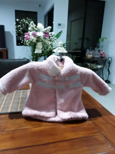 BABY GIRLS PINK JACKET. SIZE 00. BABY BABY BRAND. NEW WITH TAGS