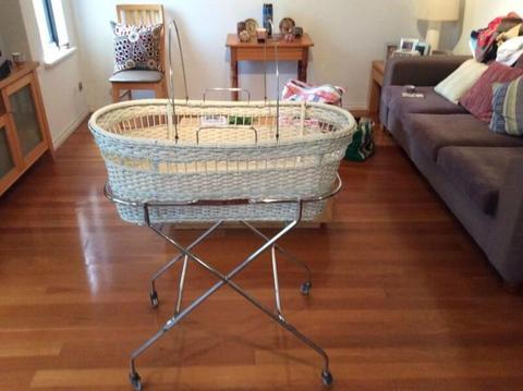 1960's retro baby bassinet, exc condition, fully restored