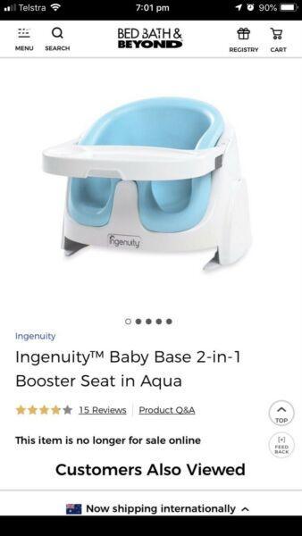 INGENUITY Baby Seat with Built in Table / Storage for table