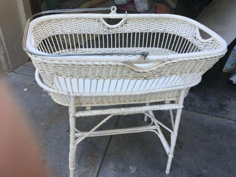 Vintage cane bassinet