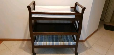 Wooden Baby Changing Table and two change table mattress