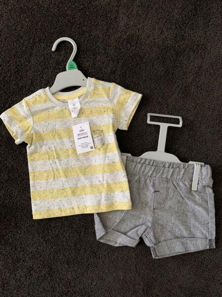 Baby boy t-shirt and short set. Brand new. Size 000 (0-3months)