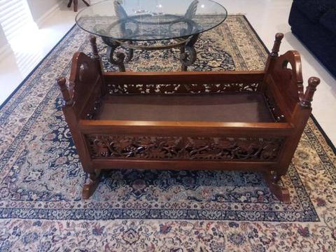 Antique Style Wooden Rocking Cot