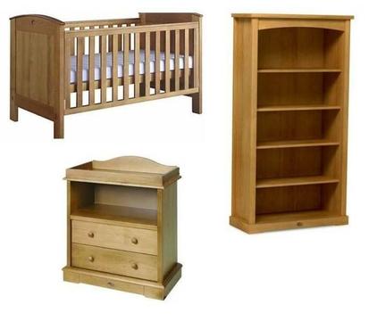 Boori Country Collection nursery set - cot/change table/bookcase