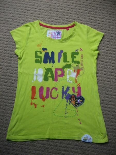 Girls Fun 'Smile Happy Lucky' Tshirt from Next UK, age 11 years