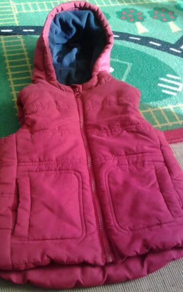 Red warm toasty hooded jacket for ages 2 - 3yrs old - UK bought