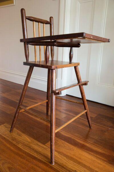 High chair, 1930's timber
