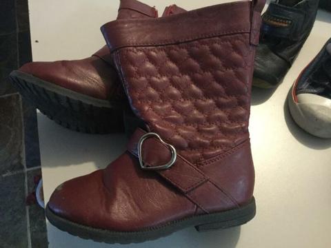 Girls size 9 red boots