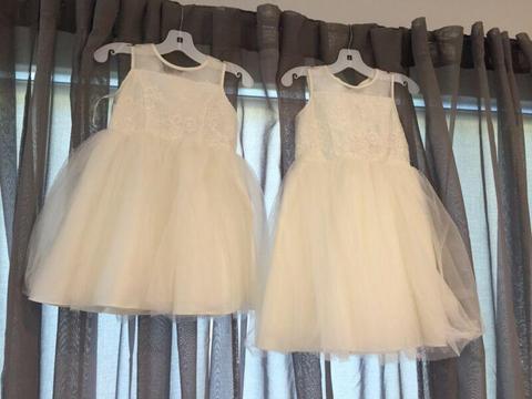 Tulle with lace, ivory flower girl dresses (unworn, tag attached)