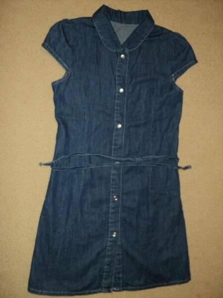 Classic jeans denim dress. 10-11Yrs. 100% Cotton. Made in Russia