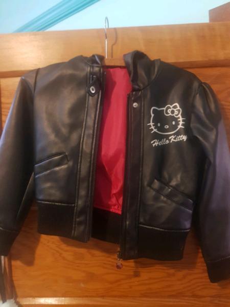 Hello Kitty Faux Leather Jacket Girls Size 8