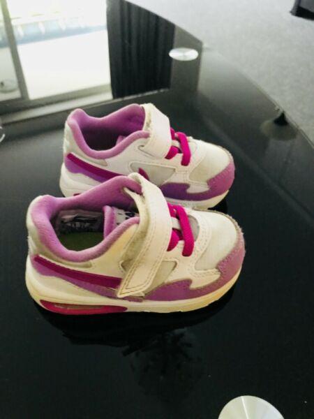 Kids Nike Air Max white, pink and purple