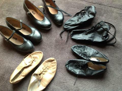 Jazz and tap dance shoes