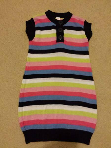 100% Cotton Woven striped warm dress 8-9Yrs. Made in Russia