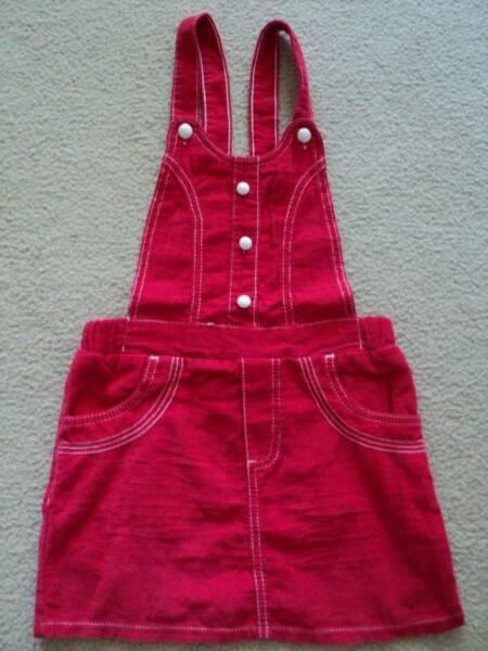 Red velvet jumpsuit (overalls) 8Yrs. 100% Cotton Made in RUSSIA