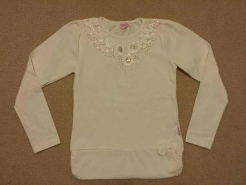 Long sleeve cotton jumper w bow. 9-10Yrs. Turkish NEW