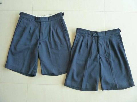 Boys Navy School Shorts x2. Size 14. Used, unmarked, good condn