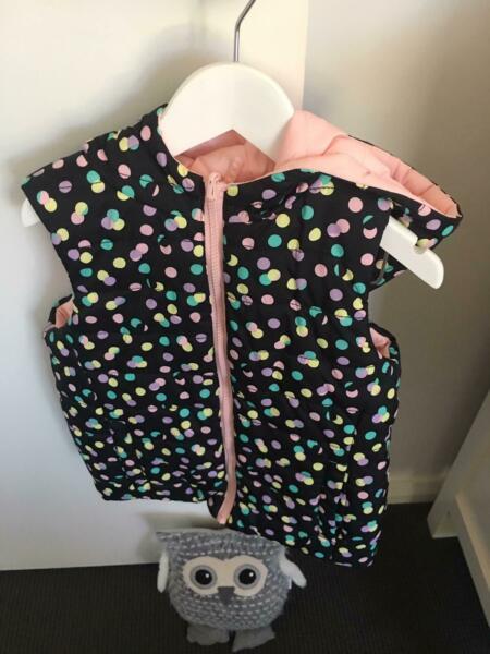 Size 7 - Reversible Girl's Hooded Puffer Jacket